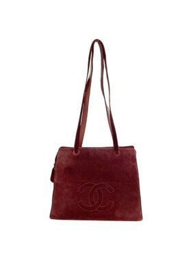 Chanel CC Logo Gold Tote Suede